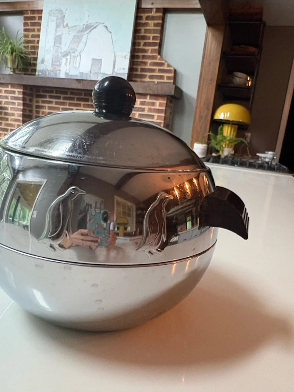 Vintage West Bend Hot and Cold Penguin Server Ice Bucket Mid Centiry